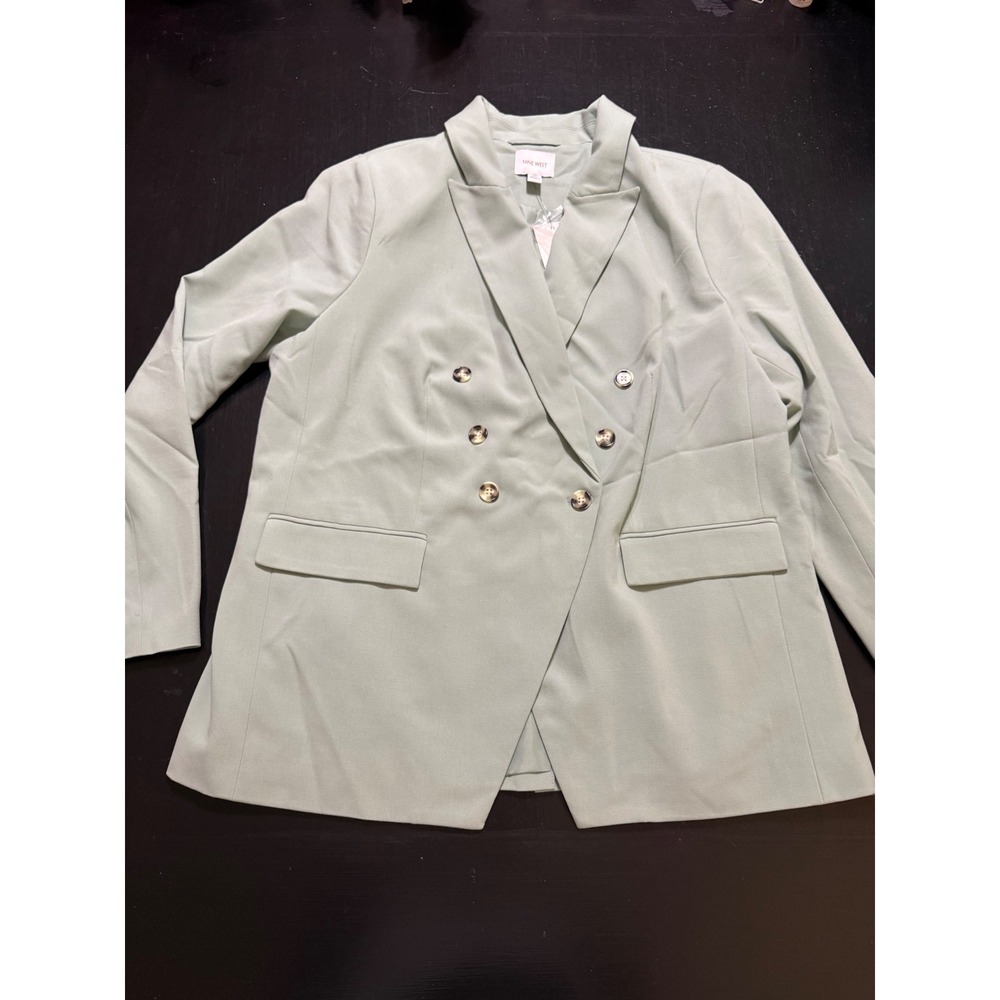 Nine West Mint Virtue Double Breasted Blazer Jacket Plus Size 0X WW21Z508PS